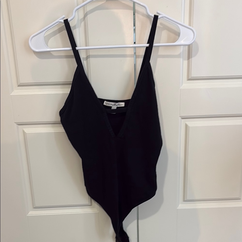 Black V-Neck Bodysuit